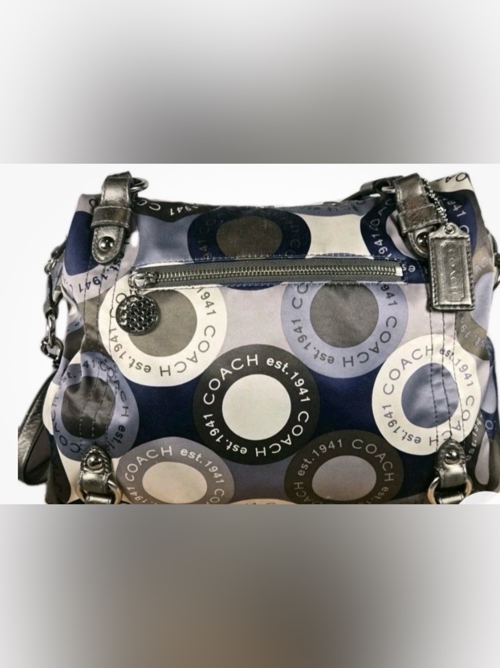 Vintage Coach Alexandra Satchel in Op Art Snaphead Sateen Print - Style F17582